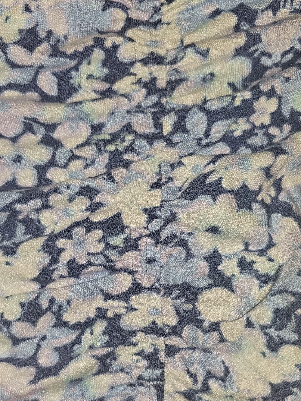 Justice Girls XL 16/18 Navy, White Floral Short Puff Sleeves Ruched Crop Top New